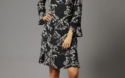 Vestido corto Lucia en blanco y negro